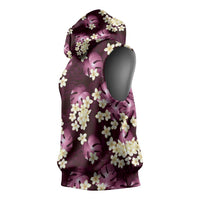 Pink Tropical Hawaii Sleeveless Hoodie Seamless Monstera Plumeria Hawaiian Pattern LT14 - Polynesian Pride
