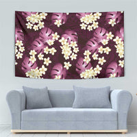 Pink Tropical Hawaii Tapestry Seamless Monstera Plumeria Hawaiian Pattern - Polynesian Pride