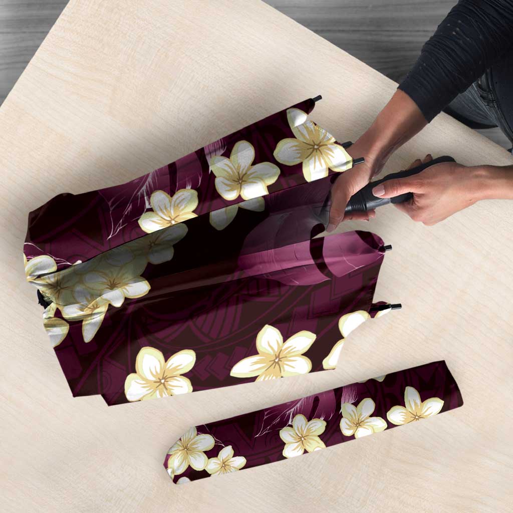 Pink Tropical Hawaii Umbrella Seamless Monstera Plumeria Hawaiian Pattern - Polynesian Pride