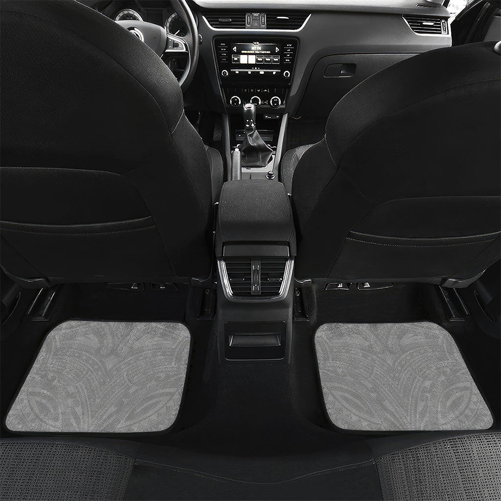 Black Gray Polynesia Tropical Flowers Car Mats LT14 Set 2pcs - Back Gray - Polynesian Pride