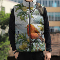 Aloha Hawaii Akepa Koa Tree Watercolor Sleeveless Puffer Jacket