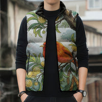 Aloha Hawaii Akepa Koa Tree Watercolor Sleeveless Puffer Jacket