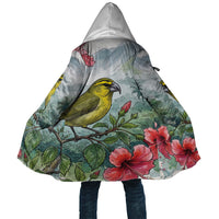Aloha Hawaii Maui Parrotbill Hibiscus Watercolor Cloak