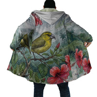 Aloha Hawaii Maui Parrotbill Hibiscus Watercolor Cloak