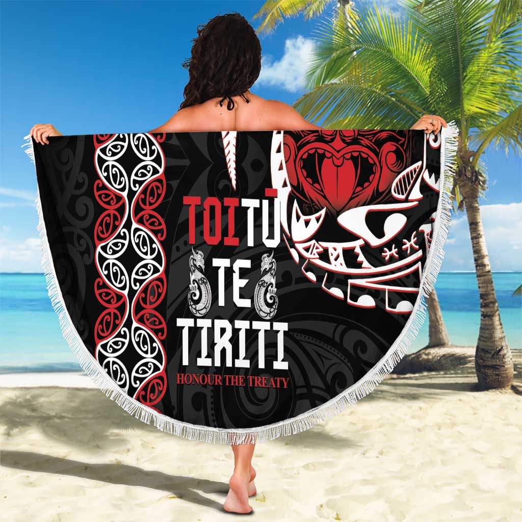 Aotearoa Toitu Te Tiriti Beach Blanket Honour The Treaty Maori Haka LT14 - Polynesian Pride
