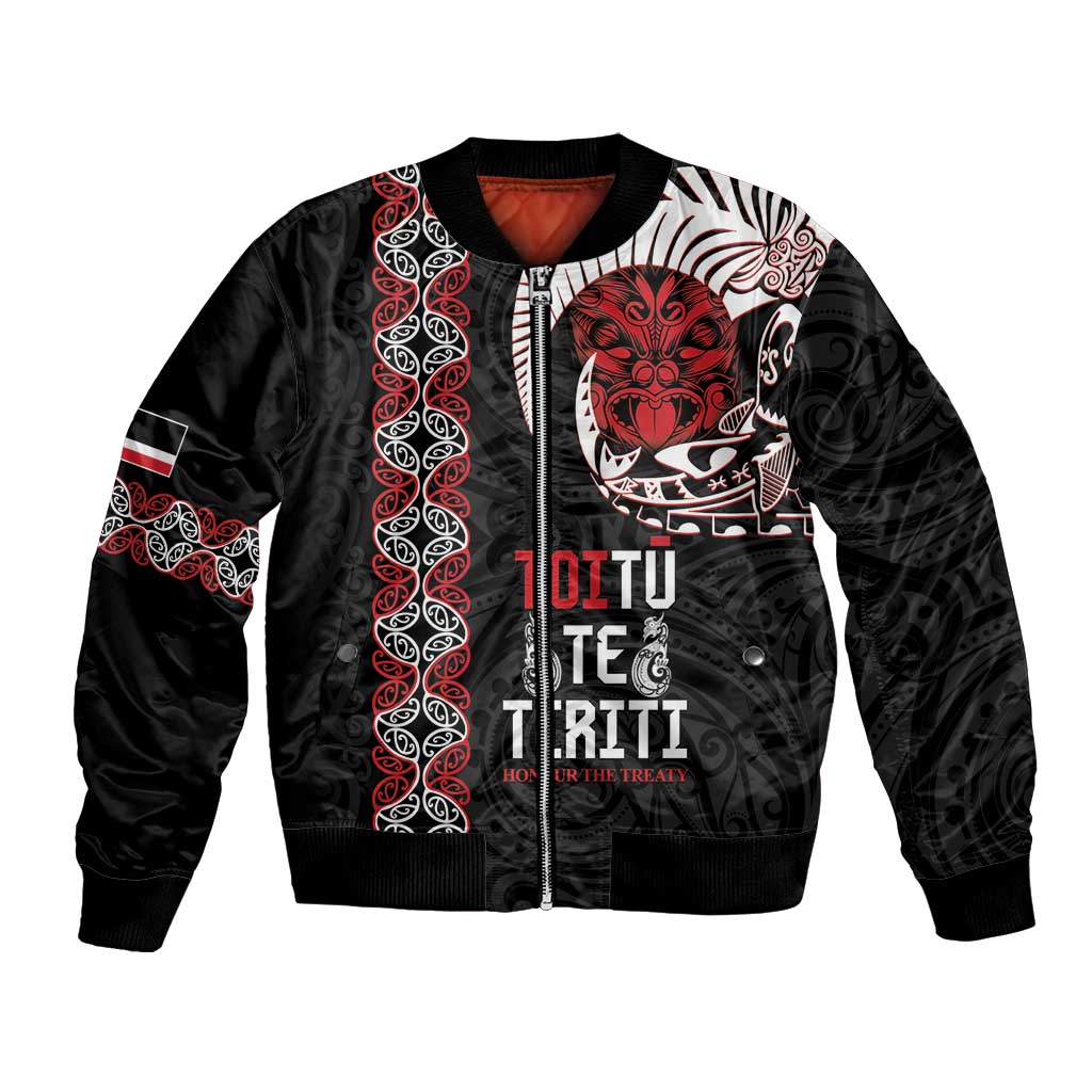 Aotearoa Toitu Te Tiriti Bomber Jacket Honour The Treaty Maori Haka