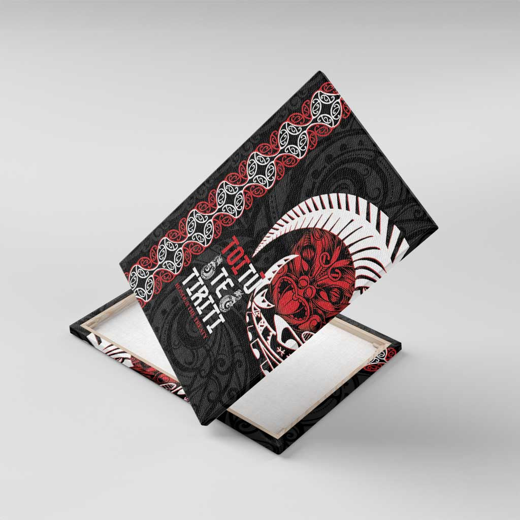 Aotearoa Toitu Te Tiriti Canvas Wall Art Honour The Treaty Maori Haka LT14 With Frame Black - Polynesian Pride