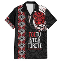Aotearoa Toitu Te Tiriti Family Matching Off Shoulder Short Dress and Hawaiian Shirt Honour The Treaty Maori Haka