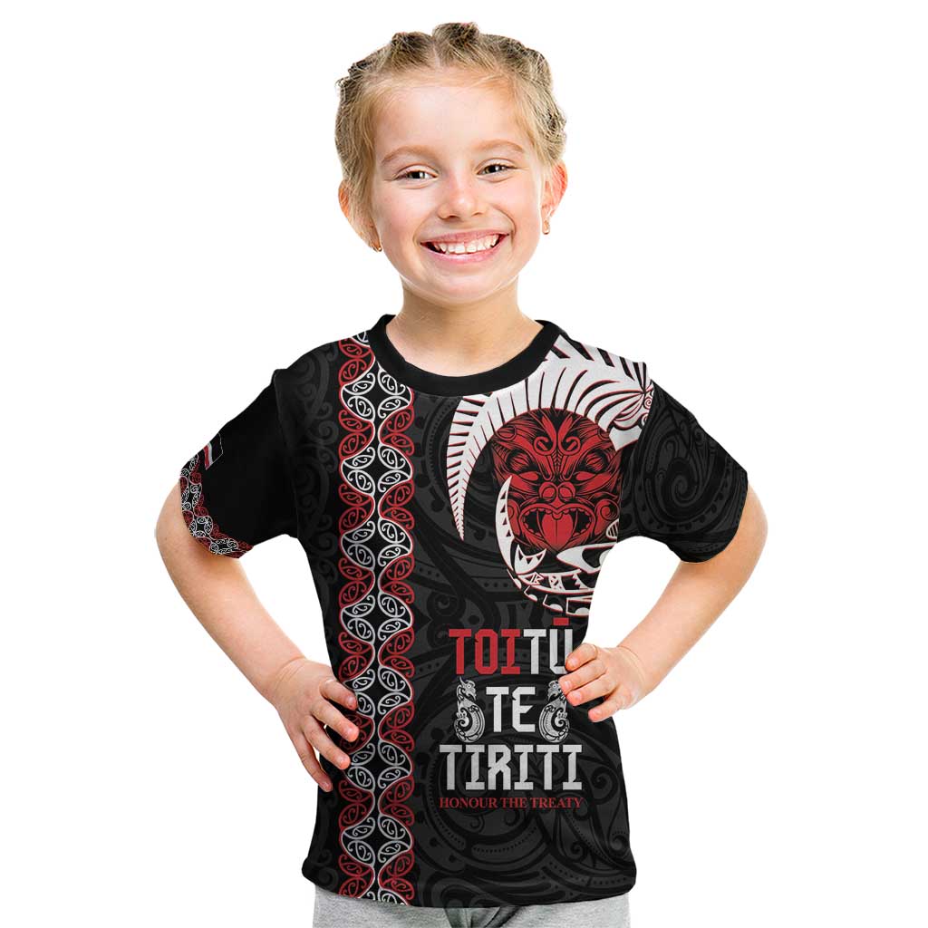 Aotearoa Toitu Te Tiriti Kid T Shirt Honour The Treaty Maori Haka