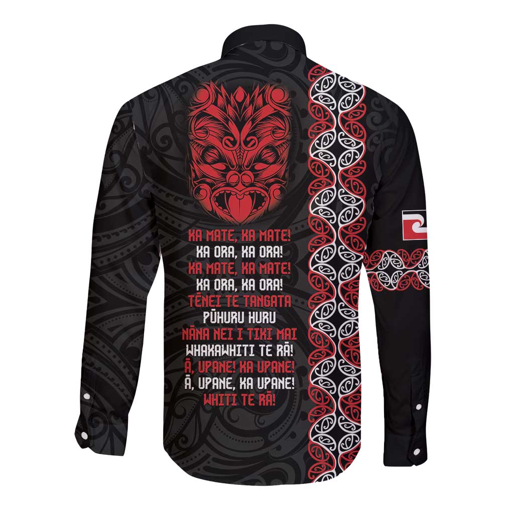Aotearoa Toitu Te Tiriti Long Sleeve Button Shirt Honour The Treaty Maori Haka