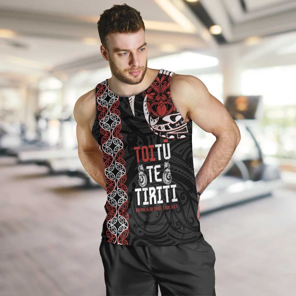 Aotearoa Toitu Te Tiriti Men Tank Top Honour The Treaty Maori Haka