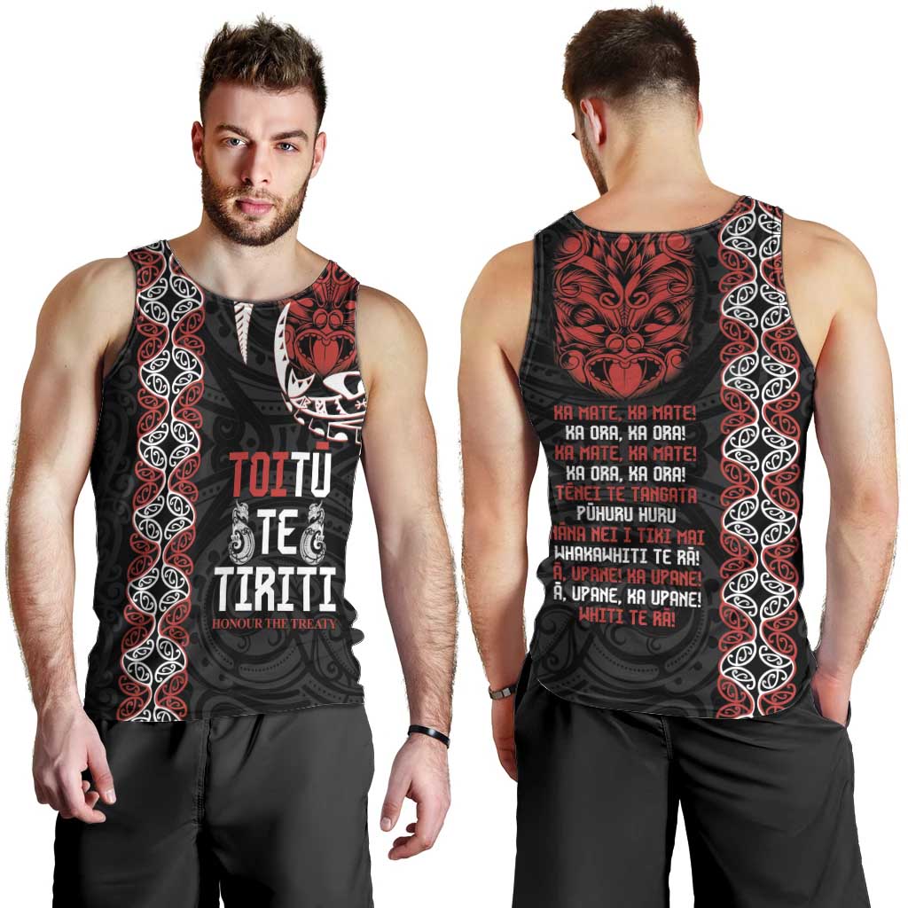 Aotearoa Toitu Te Tiriti Men Tank Top Honour The Treaty Maori Haka