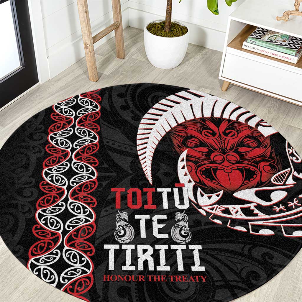 Aotearoa Toitu Te Tiriti Round Carpet Honour The Treaty Maori Haka