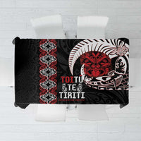 Aotearoa Toitu Te Tiriti Tablecloth Honour The Treaty Maori Haka LT14 Black - Polynesian Pride