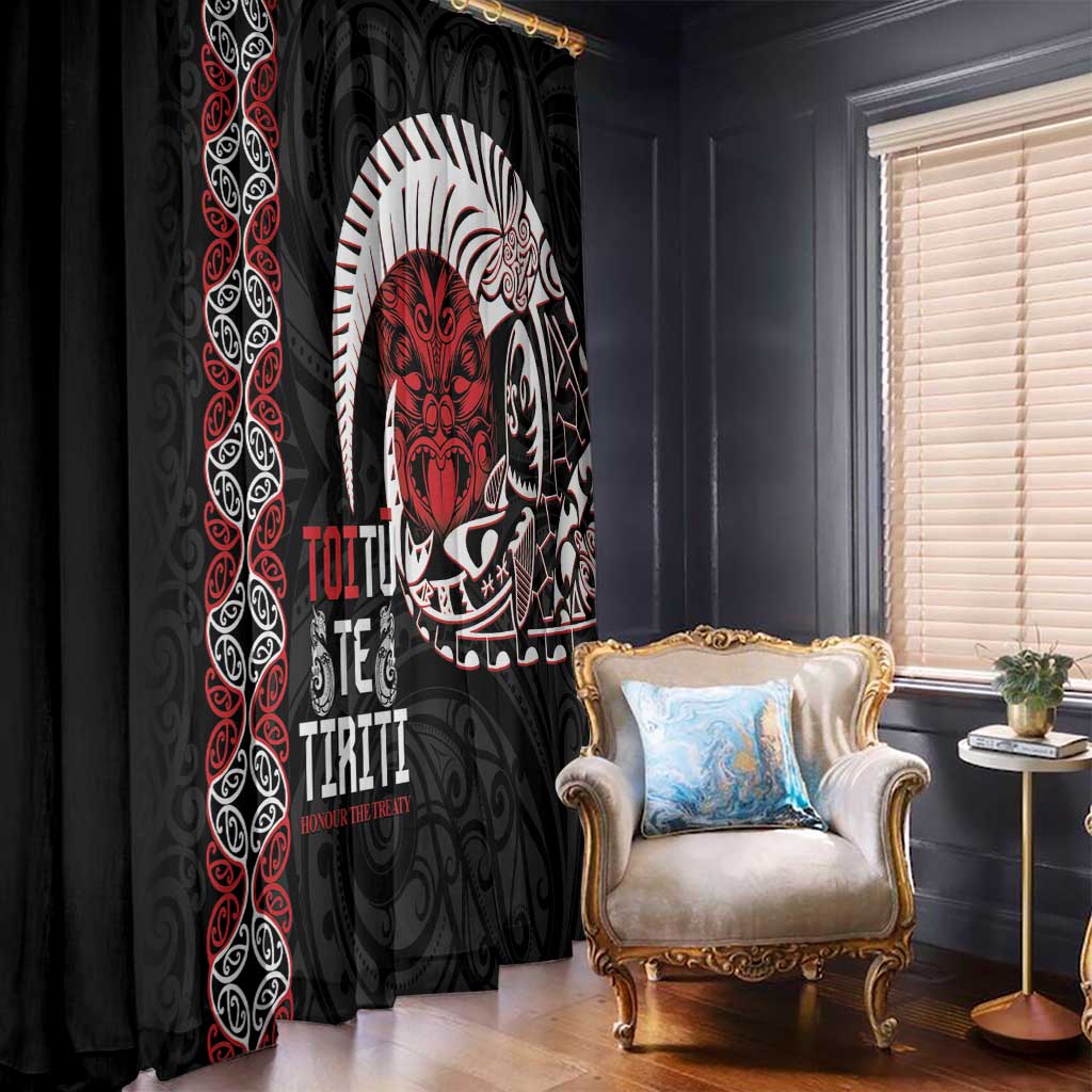Aotearoa Toitu Te Tiriti Window Curtain Honour The Treaty Maori Haka LT14 - Polynesian Pride
