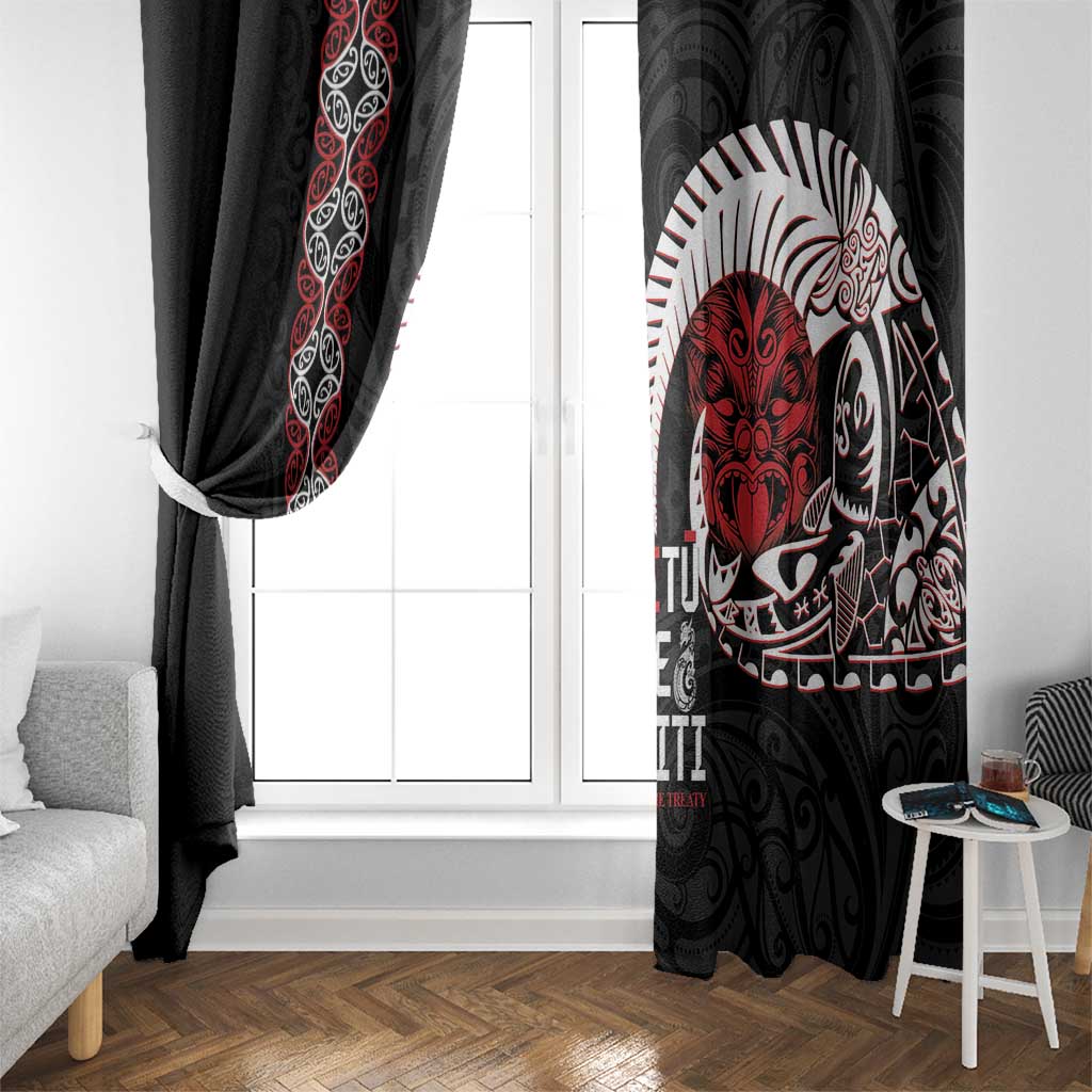 Aotearoa Toitu Te Tiriti Window Curtain Honour The Treaty Maori Haka LT14 - Polynesian Pride