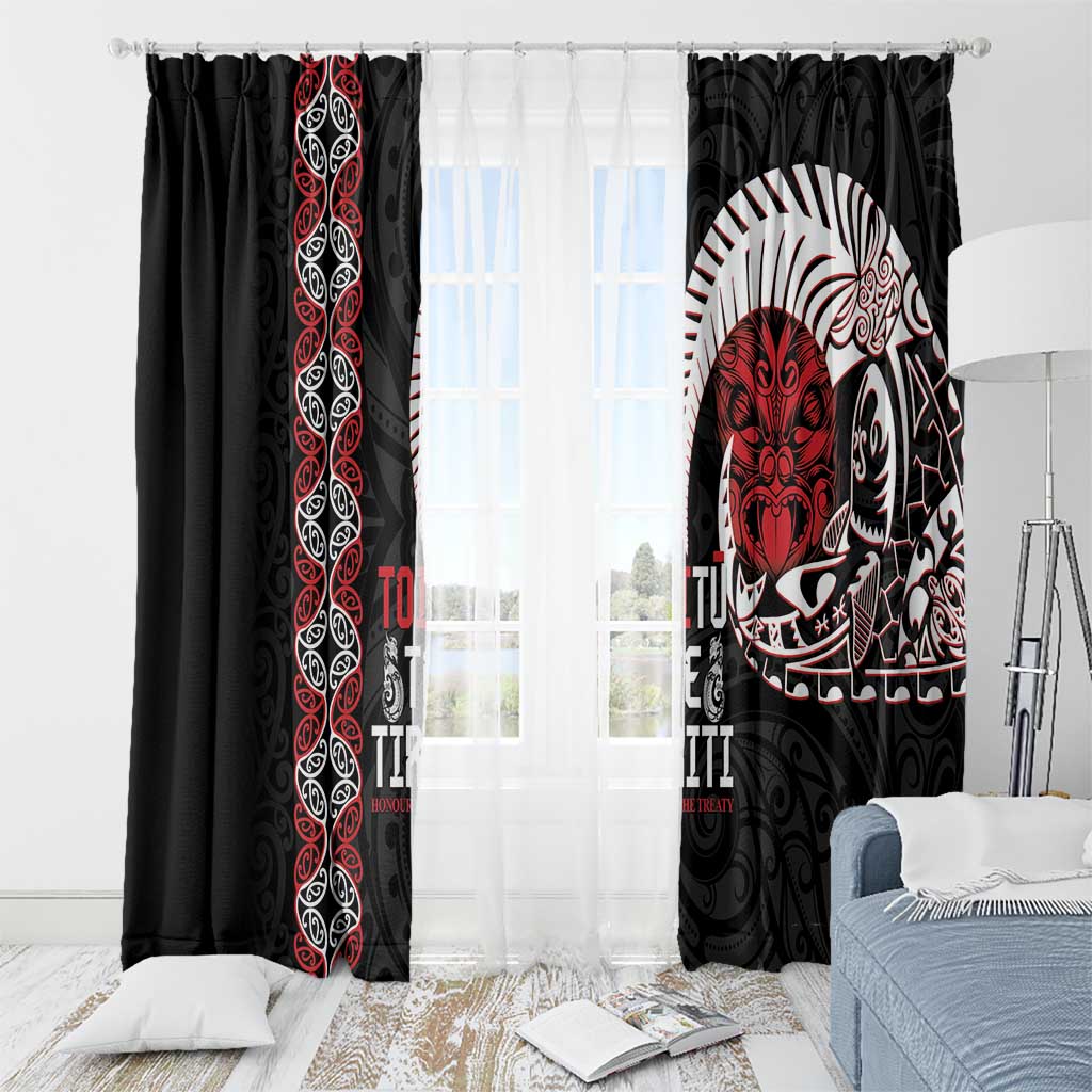 Aotearoa Toitu Te Tiriti Window Curtain Honour The Treaty Maori Haka LT14 - Polynesian Pride