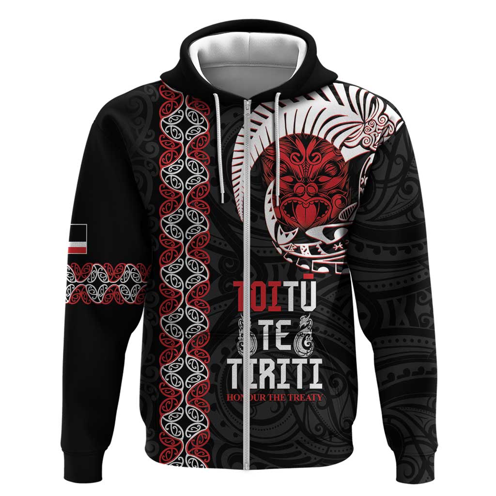 Aotearoa Toitu Te Tiriti Zip Hoodie Honour The Treaty Maori Haka