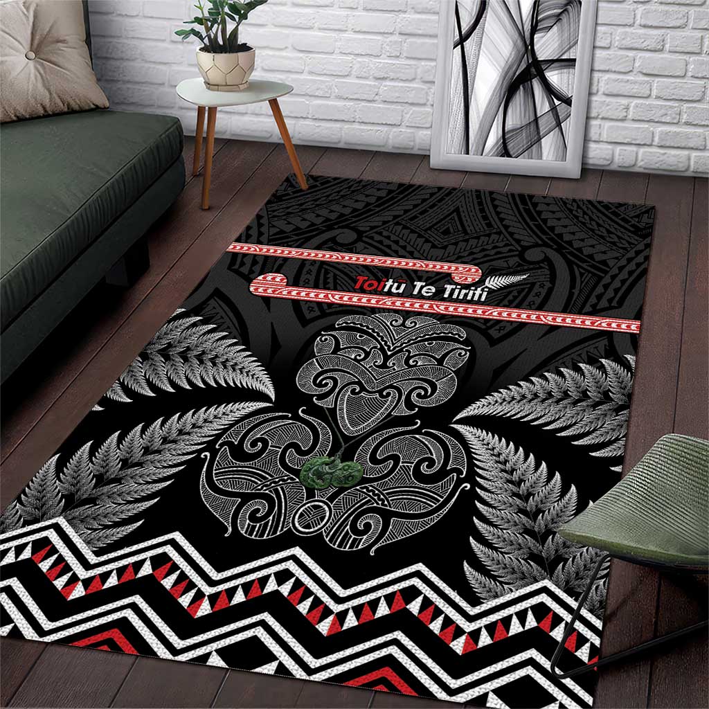 Aotearoa Toitu Te Tiriti Area Rug Stand Together! Stand Stronger! - NZ Tiki