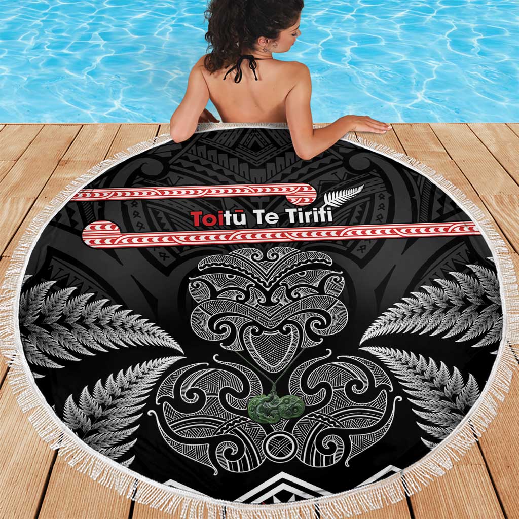 Aotearoa Toitu Te Tiriti Beach Blanket Stand Together! Stand Stronger! - NZ Tiki LT14 - Polynesian Pride