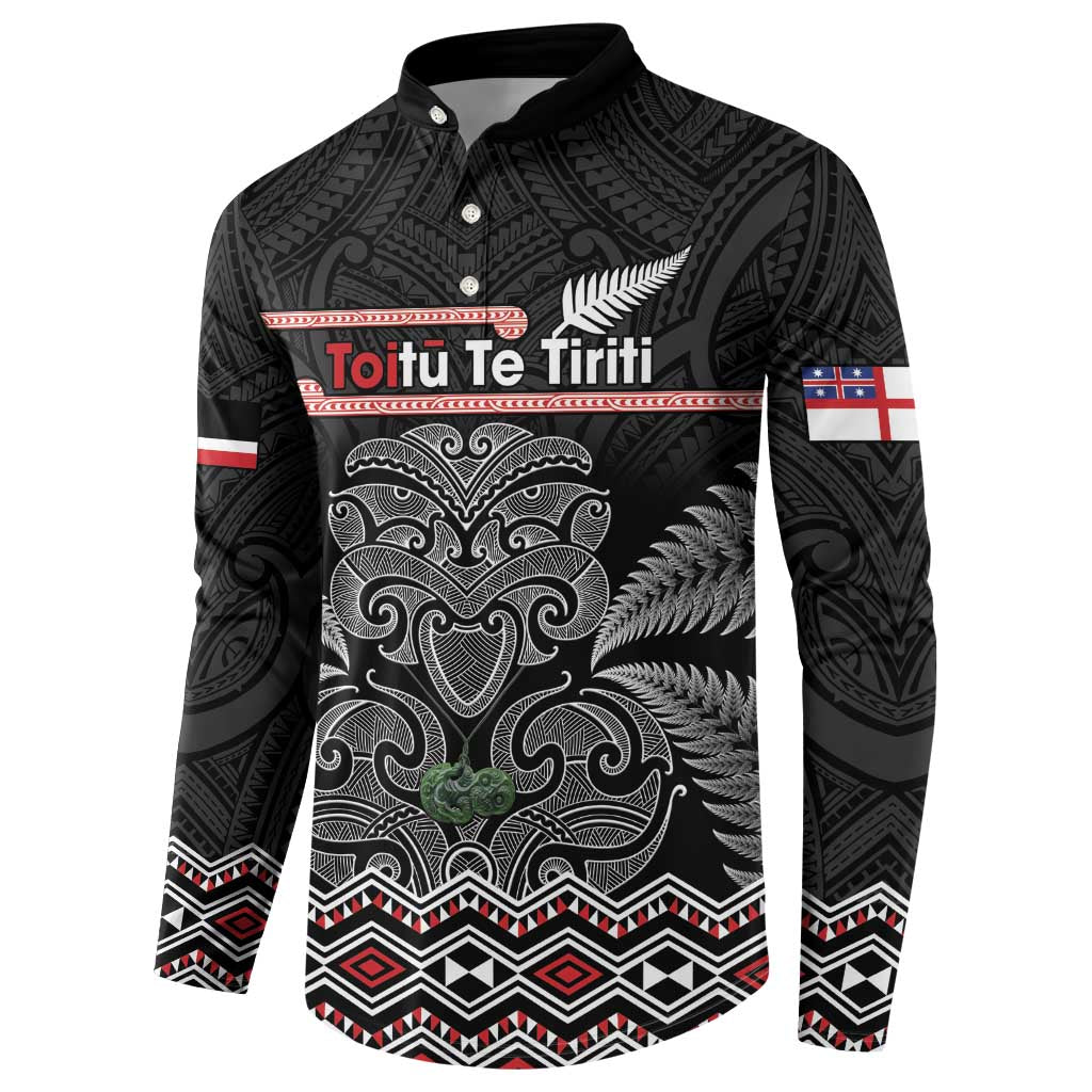 Aotearoa Toitu Te Tiriti Button Sweatshirt Stand Together! Stand Stronger! - NZ Tiki LT14 - Polynesian Pride