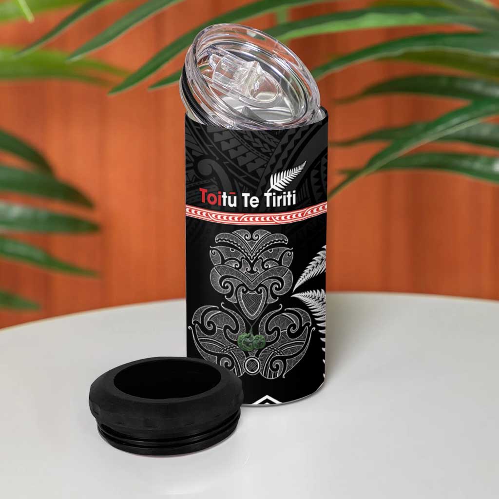 Aotearoa Toitu Te Tiriti 4 in 1 Can Cooler Tumbler Stand Together! Stand Stronger! - NZ Tiki
