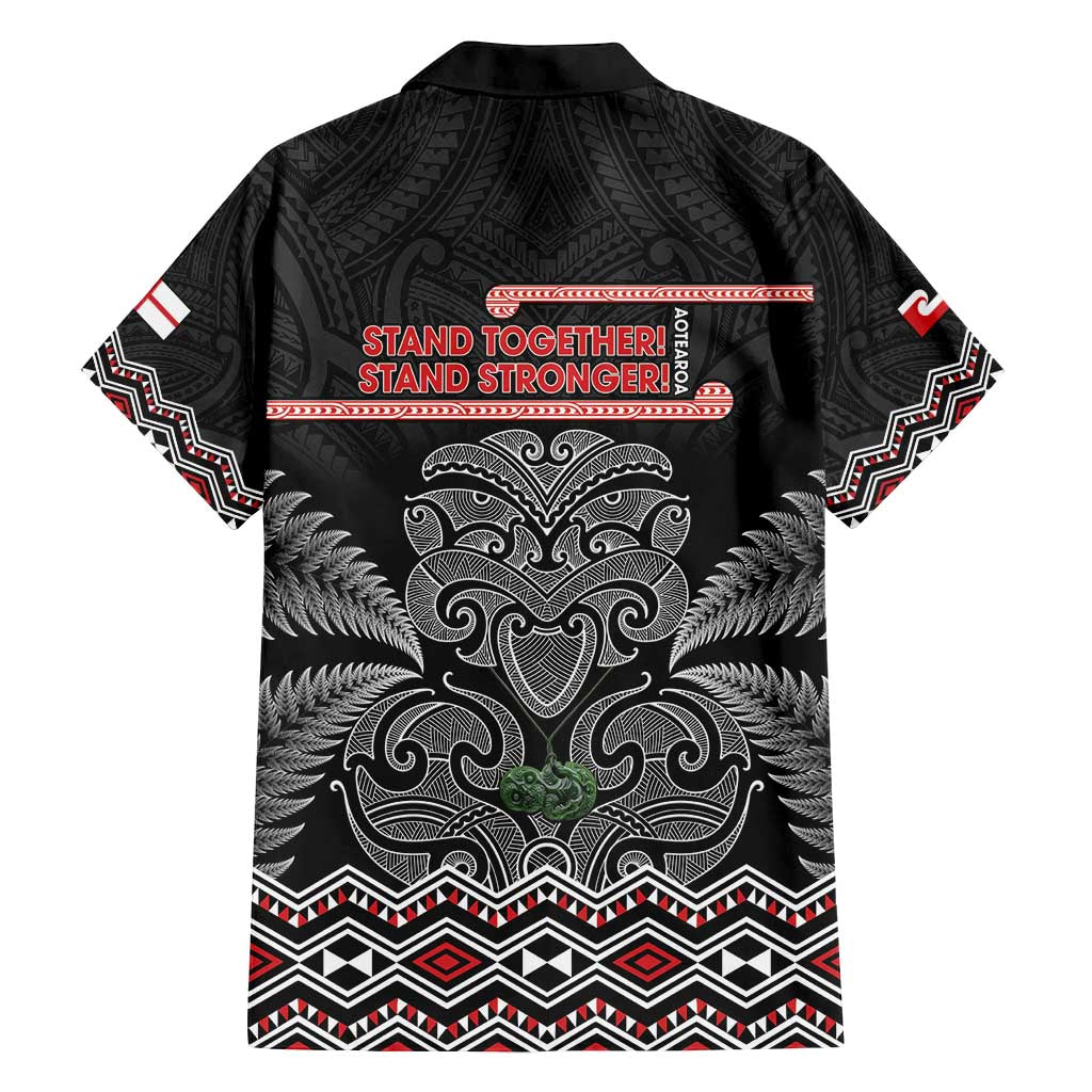 Aotearoa Toitu Te Tiriti Family Matching Off Shoulder Short Dress and Hawaiian Shirt Stand Together! Stand Stronger! - NZ Tiki