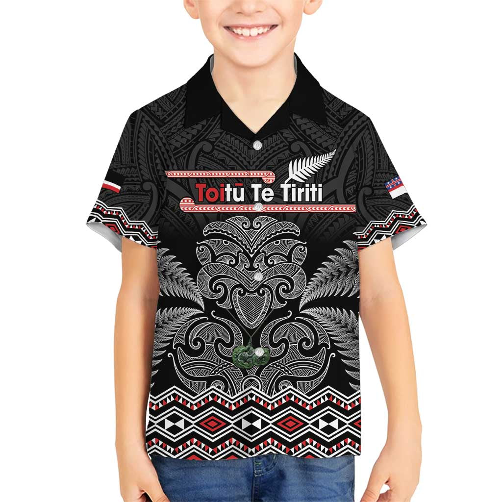 Aotearoa Toitu Te Tiriti Family Matching Off Shoulder Short Dress and Hawaiian Shirt Stand Together! Stand Stronger! - NZ Tiki