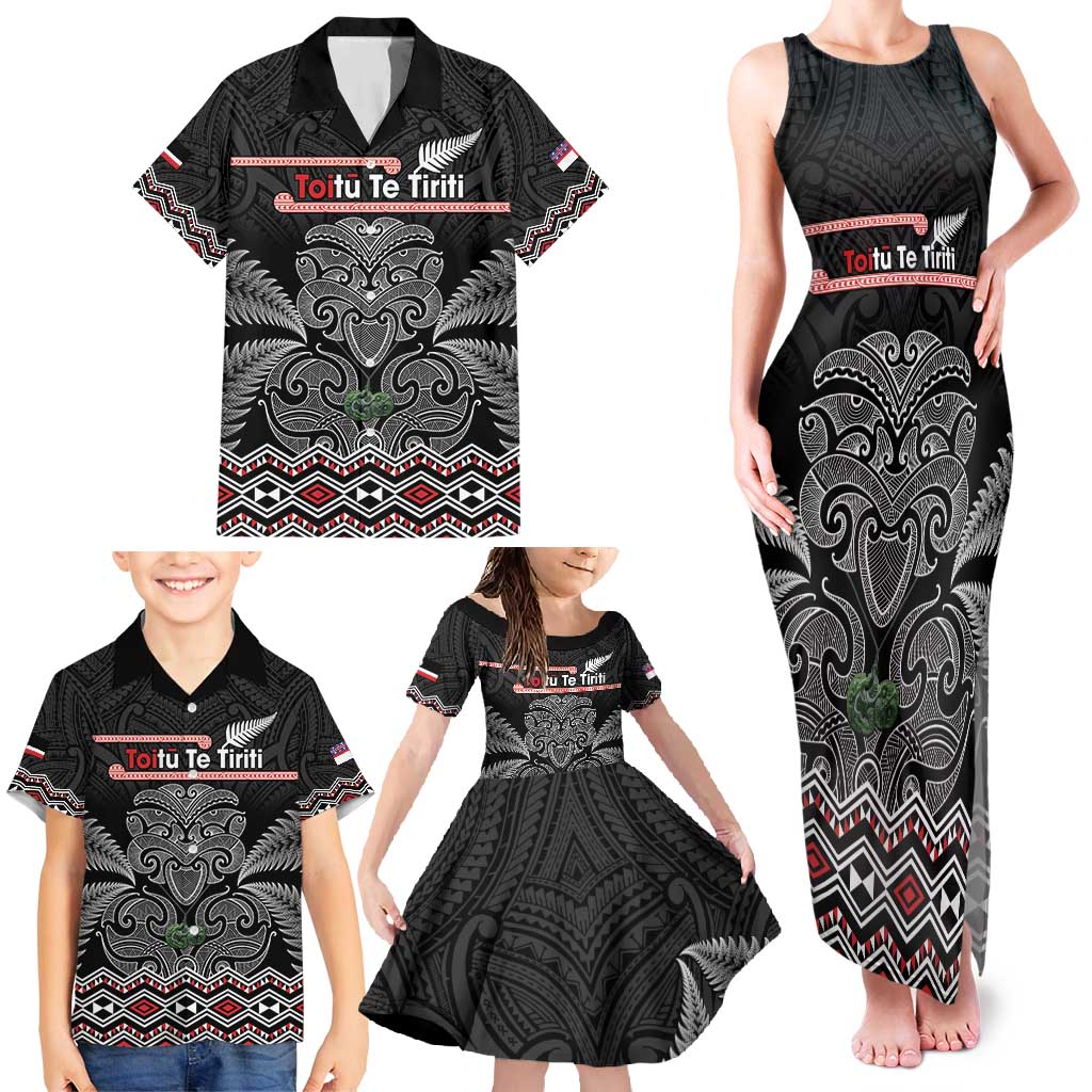 Aotearoa Toitu Te Tiriti Family Matching Tank Maxi Dress and Hawaiian Shirt Stand Together! Stand Stronger! - NZ Tiki LT14 - Polynesian Pride