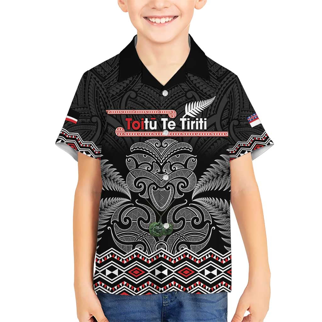 Aotearoa Toitu Te Tiriti Kid Hawaiian Shirt Stand Together! Stand Stronger! - NZ Tiki