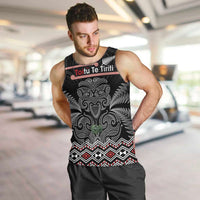 Aotearoa Toitu Te Tiriti Men Tank Top Stand Together! Stand Stronger! - NZ Tiki LT14 Black - Polynesian Pride
