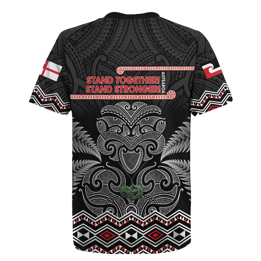 Aotearoa Toitu Te Tiriti Rugby Jersey Stand Together! Stand Stronger! - NZ Tiki LT14 - Polynesian Pride