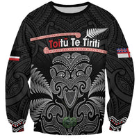 Aotearoa Toitu Te Tiriti Sweatshirt Stand Together! Stand Stronger! - NZ Tiki LT14 Unisex Black - Polynesian Pride
