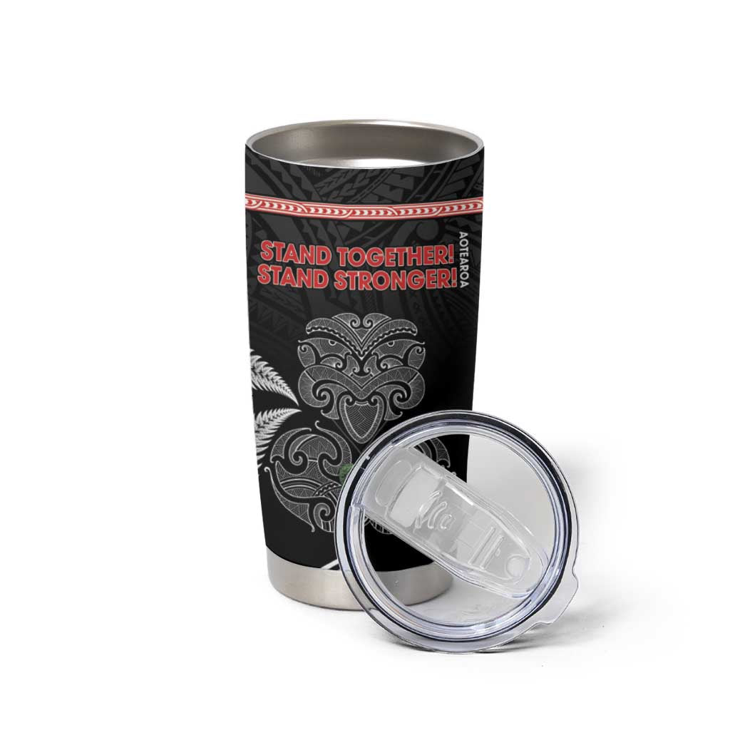 Aotearoa Toitu Te Tiriti Tumbler Cup Stand Together! Stand Stronger! - NZ Tiki LT14 - Polynesian Pride