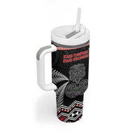 Aotearoa Toitu Te Tiriti Tumbler With Handle Stand Together! Stand Stronger! - NZ Tiki LT14 - Polynesian Pride