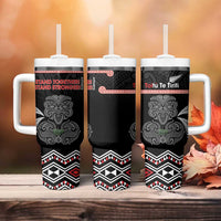 Aotearoa Toitu Te Tiriti Tumbler With Handle Stand Together! Stand Stronger! - NZ Tiki LT14 - Polynesian Pride