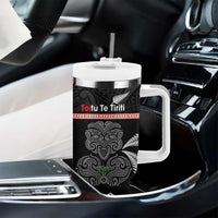 Aotearoa Toitu Te Tiriti Tumbler With Handle Stand Together! Stand Stronger! - NZ Tiki LT14 - Polynesian Pride