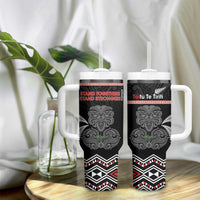 Aotearoa Toitu Te Tiriti Tumbler With Handle Stand Together! Stand Stronger! - NZ Tiki LT14 - Polynesian Pride