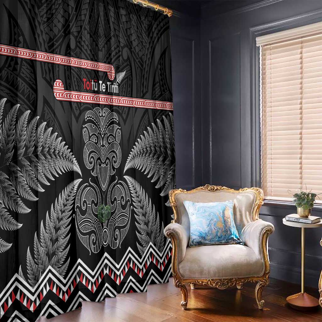Aotearoa Toitu Te Tiriti Window Curtain Stand Together! Stand Stronger! - NZ Tiki LT14 - Polynesian Pride
