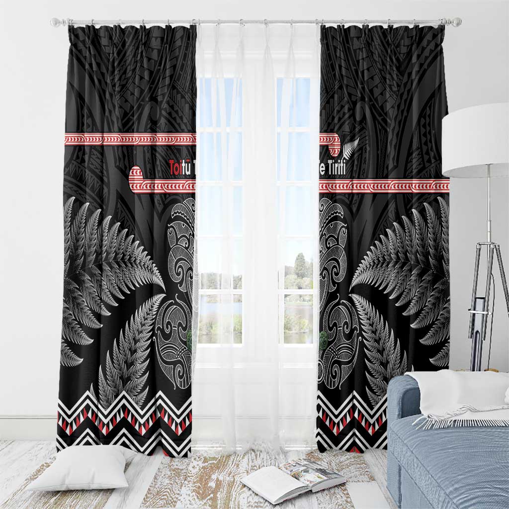 Aotearoa Toitu Te Tiriti Window Curtain Stand Together! Stand Stronger! - NZ Tiki LT14 - Polynesian Pride