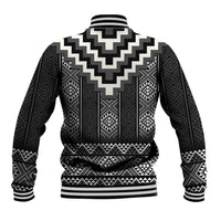 Black Taniko Aotearoa Baseball Jacket Niho Taniwha Mix Poutama LT14 - Polynesian Pride