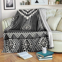 Black Taniko Aotearoa Blanket Niho Taniwha Mix Poutama LT14 Black - Polynesian Pride