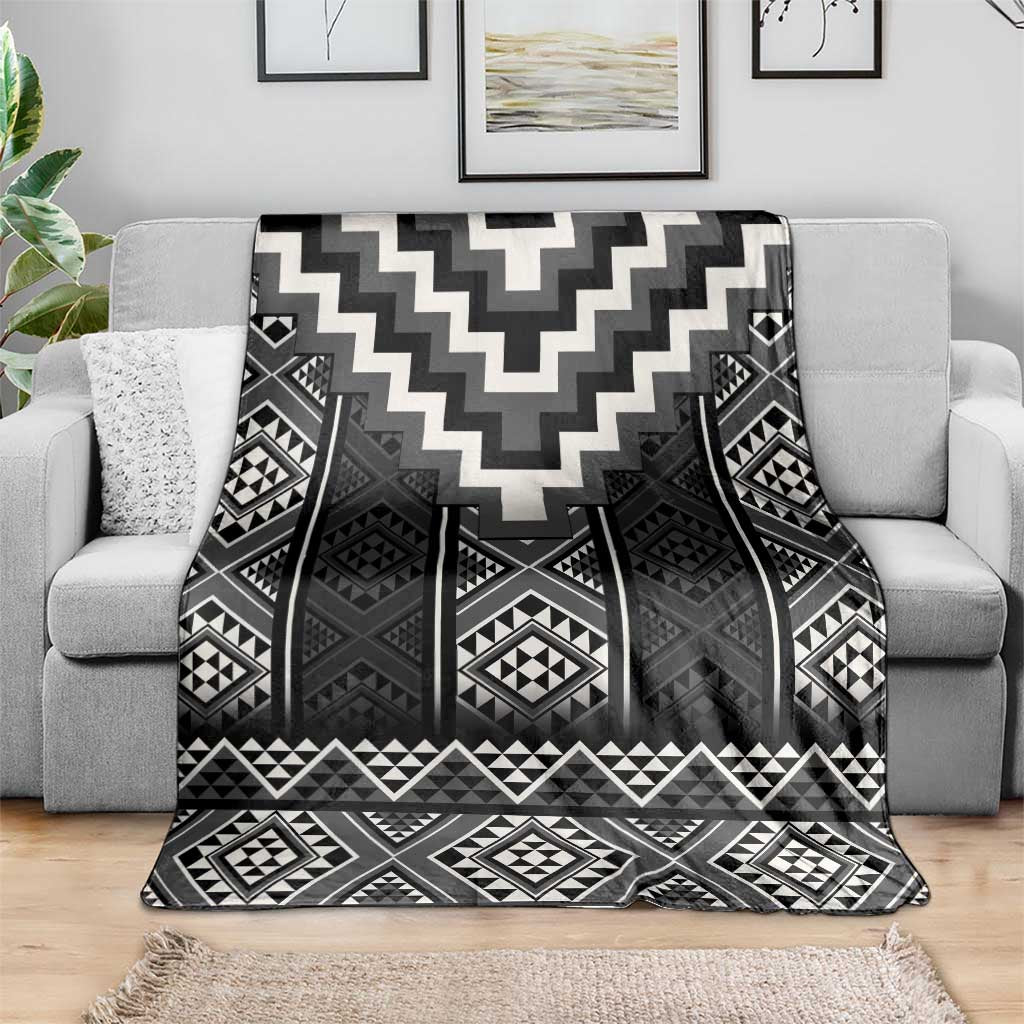 Black Taniko Aotearoa Blanket Niho Taniwha Mix Poutama LT14 - Polynesian Pride