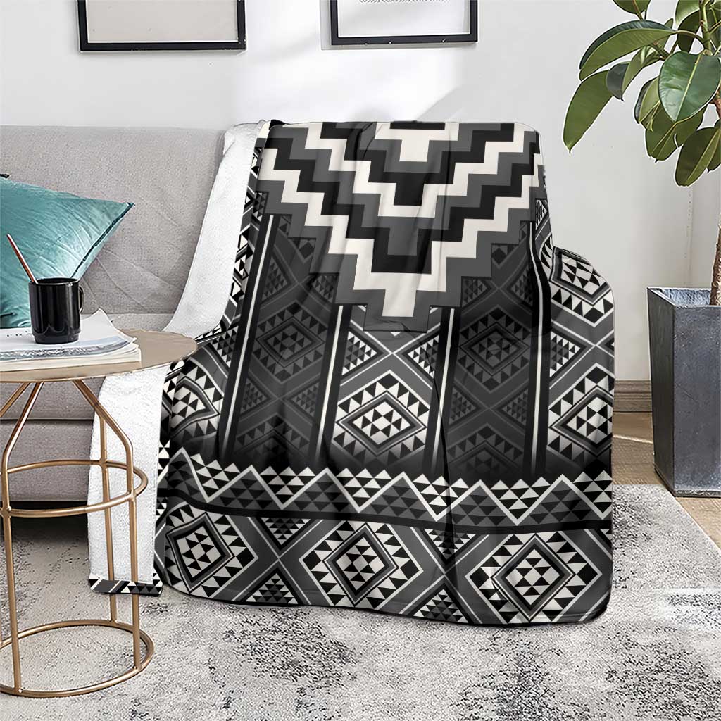 Black Taniko Aotearoa Blanket Niho Taniwha Mix Poutama LT14 - Polynesian Pride