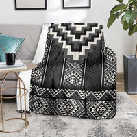Black Taniko Aotearoa Blanket Niho Taniwha Mix Poutama LT14 - Polynesian Pride