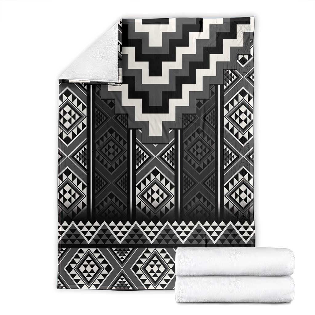 Black Taniko Aotearoa Blanket Niho Taniwha Mix Poutama LT14 - Polynesian Pride