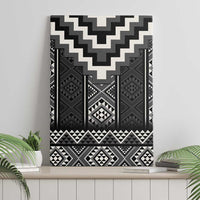 Black Taniko Aotearoa Canvas Wall Art Niho Taniwha Mix Poutama LT14 - Polynesian Pride