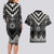 Black Taniko Aotearoa Couples Matching Long Sleeve Bodycon Dress and Hawaiian Shirt Niho Taniwha Mix Poutama