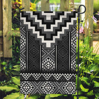 Black Taniko Aotearoa Garden Flag Niho Taniwha Mix Poutama LT14 Garden Flag Black - Polynesian Pride