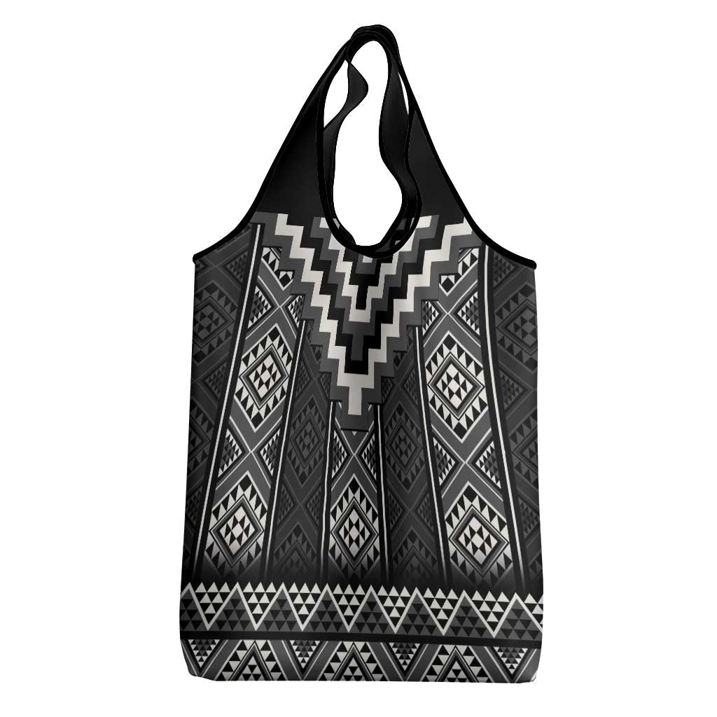 Black Taniko Aotearoa Grocery Bag Niho Taniwha Mix Poutama LT14 - Polynesian Pride